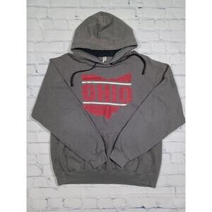 Ohio Hoodie Mens L Gray‎ Pullover Fruit of the Loom Vintage